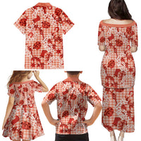 Mokihana Maile Ilima Leis Paniolo Palaka Family Matching Puletasi and Hawaiian Shirt Hawaiian Ulaula Spirit LT9 - Polynesian Pride