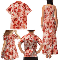 Mokihana Maile Ilima Leis Paniolo Palaka Family Matching Tank Maxi Dress and Hawaiian Shirt Hawaiian Ulaula Spirit LT9 - Polynesian Pride