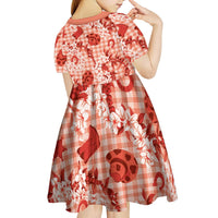 Mokihana Maile Ilima Leis Paniolo Palaka Kid Short Sleeve Dress Hawaiian Ulaula Spirit LT9 - Polynesian Pride