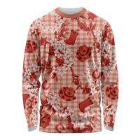 Mokihana Maile Ilima Leis Paniolo Palaka Long Sleeve Shirt Hawaiian Ulaula Spirit LT9 Unisex Red - Polynesian Pride