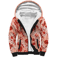 Mokihana Maile Ilima Leis Paniolo Palaka Sherpa Hoodie Hawaiian Ulaula Spirit LT9 Unisex Red - Polynesian Pride