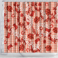 Mokihana Maile Ilima Leis Paniolo Palaka Shower Curtain Hawaiian Ulaula Spirit LT9 - Polynesian Pride