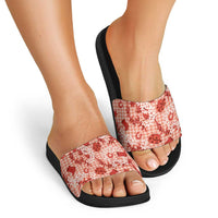 Mokihana Maile Ilima Leis Paniolo Palaka Slide Sandals Hawaiian Ulaula Spirit - Polynesian Pride