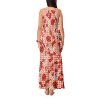 Mokihana Maile Ilima Leis Paniolo Palaka Tank Maxi Dress Hawaiian Ulaula Spirit LT9 - Polynesian Pride