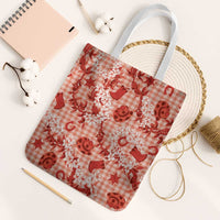 Mokihana Maile Ilima Leis Paniolo Palaka Tote Bag Hawaiian Ulaula Spirit LT9 White Strap One Size Red - Polynesian Pride