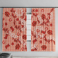 Mokihana Maile Ilima Leis Paniolo Palaka Window Curtain Hawaiian Ulaula Spirit - Polynesian Pride