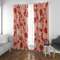 Mokihana Maile Ilima Leis Paniolo Palaka Window Curtain Hawaiian Ulaula Spirit - Polynesian Pride