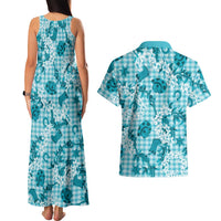 Mokihana Maile Ilima Leis Paniolo Palaka Couples Matching Tank Maxi Dress and Hawaiian Shirt Hawaiian Polu Opa Spirit LT9 - Polynesian Pride