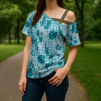 Mokihana Maile Ilima Leis Paniolo Palaka Cross Shoulder Shirt Hawaiian Polu Opa Spirit LT9 - Polynesian Pride