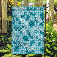 Mokihana Maile Ilima Leis Paniolo Palaka Garden Flag Hawaiian Polu Opa Spirit LT9 Garden Flag Turquoise - Polynesian Pride