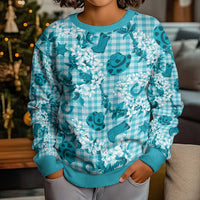Mokihana Maile Ilima Leis Paniolo Palaka Kid Ugly Christmas Sweater Hawaiian Polu Opa Spirit LT9 - Polynesian Pride