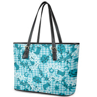 Mokihana Maile Ilima Leis Paniolo Palaka Leather Tote Bag Hawaiian Polu Opa Spirit LT9 - Polynesian Pride