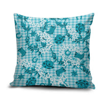 Mokihana Maile Ilima Leis Paniolo Palaka Pillow Cover Hawaiian Polu Opa Spirit LT9 Turquoise - Polynesian Pride