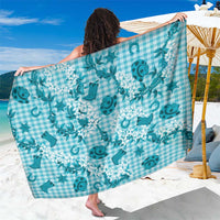 Mokihana Maile Ilima Leis Paniolo Palaka Sarong Hawaiian Polu Opa Spirit LT9 One Size 44 x 66 inches Turquoise - Polynesian Pride