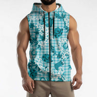 Mokihana Maile Ilima Leis Paniolo Palaka Sleeveless Zip Hoodie Hawaiian Polu Opa Spirit LT9 - Polynesian Pride