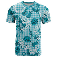 Mokihana Maile Ilima Leis Paniolo Palaka T Shirt Hawaiian Polu Opa Spirit LT9 Turquoise - Polynesian Pride