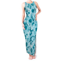 Mokihana Maile Ilima Leis Paniolo Palaka Tank Maxi Dress Hawaiian Polu Opa Spirit LT9 Women Turquoise - Polynesian Pride