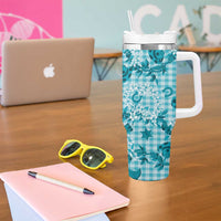 Mokihana Maile Ilima Leis Paniolo Palaka Tumbler With Handle Hawaiian Polu Opa Spirit LT9 - Polynesian Pride