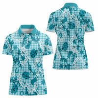 Mokihana Maile Ilima Leis Paniolo Palaka Women Polo Shirt Hawaiian Polu Opa Spirit LT9 - Polynesian Pride