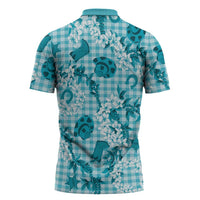 Mokihana Maile Ilima Leis Paniolo Palaka Zipper Polo Shirt Hawaiian Polu Opa Spirit LT9 - Polynesian Pride