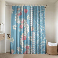 Blue Hawaii Anthurium Plumeria Lei Bathroom Set