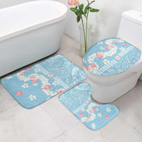 Blue Hawaii Anthurium Plumeria Lei Bathroom Set