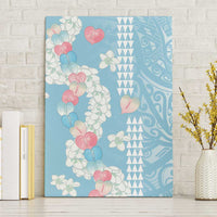 Blue Hawaii Anthurium Plumeria Lei Canvas Wall Art
