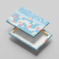 Blue Hawaii Anthurium Plumeria Lei Canvas Wall Art
