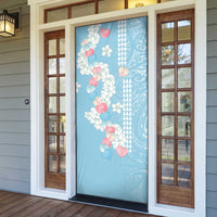 Blue Hawaii Anthurium Plumeria Lei Door Cover