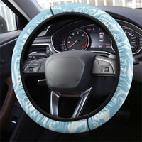 Blue Hawaii Anthurium Plumeria Lei Steering Wheel Cover