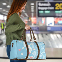 Blue Hawaii Anthurium Plumeria Lei Travel Bag