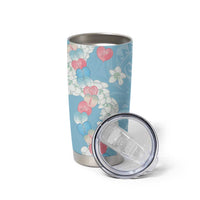 Blue Hawaii Anthurium Plumeria Lei Tumbler Cup