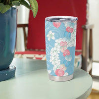 Blue Hawaii Anthurium Plumeria Lei Tumbler Cup