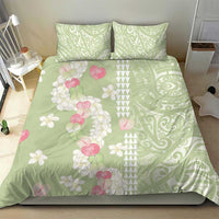 Leaf Green Hawaii Anthurium Plumeria Lei Bedding Set