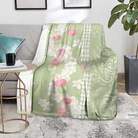 Leaf Green Hawaii Anthurium Plumeria Lei Blanket