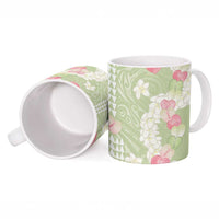 Leaf Green Hawaii Anthurium Plumeria Lei Ceramic Mug