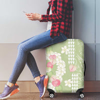 Leaf Green Hawaii Anthurium Plumeria Lei Luggage Cover