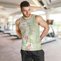 Leaf Green Hawaii Anthurium Plumeria Lei Men Tank Top