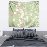 Leaf Green Hawaii Anthurium Plumeria Lei Tapestry