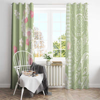 Leaf Green Hawaii Anthurium Plumeria Lei Window Curtain