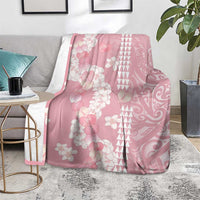 Soft Pink Hawaii Anthurium Plumeria Lei Blanket