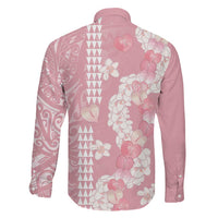 Soft Pink Hawaii Anthurium Plumeria Lei Family Matching Tank Maxi Dress and Hawaiian Shirt LT9 - Polynesian Pride