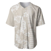 Suede Beige Hawaii Anthurium Plumeria Lei Baseball Jersey