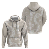 Suede Beige Hawaii Anthurium Plumeria Lei Hoodie