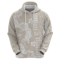 Suede Beige Hawaii Anthurium Plumeria Lei Hoodie