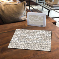 Suede Beige Hawaii Anthurium Plumeria Lei Puzzle