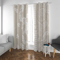 Suede Beige Hawaii Anthurium Plumeria Lei Window Curtain