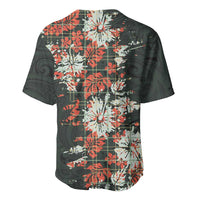 Hawaii Tartan With Hibiscus Baseball Jersey Polynesian Pattern Vintage
