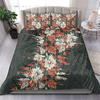 Hawaii Tartan With Hibiscus Bedding Set Polynesian Pattern Vintage