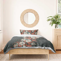 Hawaii Tartan With Hibiscus Bedding Set Polynesian Pattern Vintage